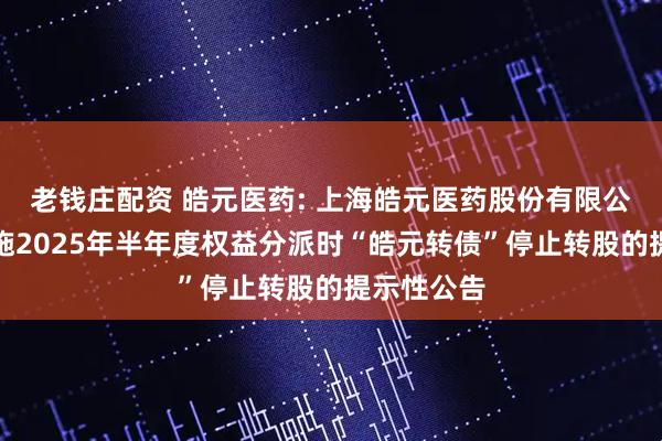 老钱庄配资 皓元医药: 上海皓元医药股份有限公司关于实施2025年半年度权益分派时“皓元转债”停止转股的提示性公告