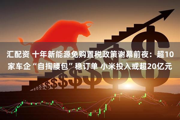 汇配资 十年新能源免购置税政策谢幕前夜：超10家车企“自掏腰包”稳订单 小米投入或超20亿元